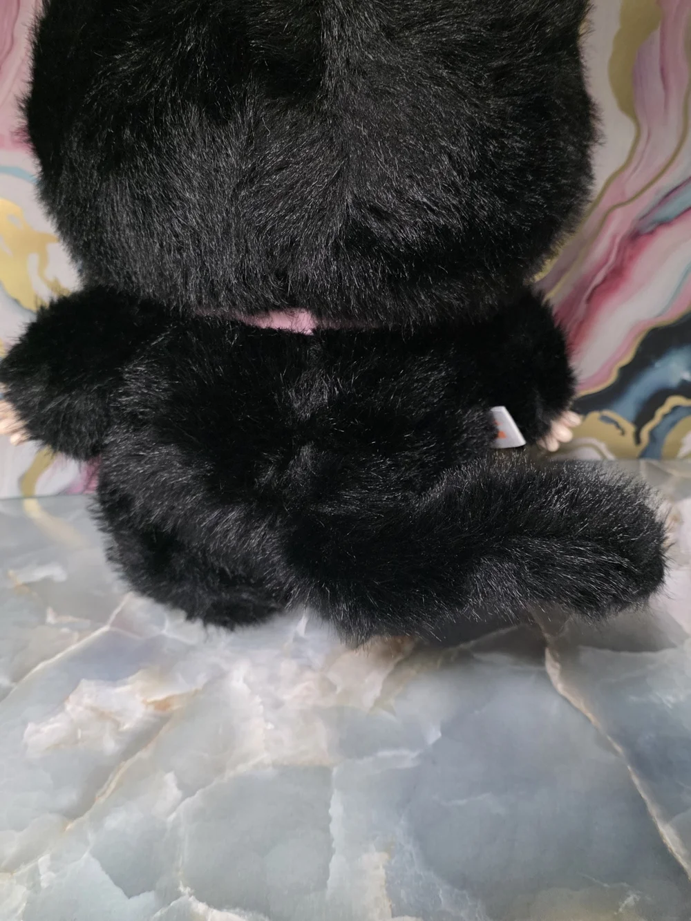 Mido Cute Black Cat Vinyl Doll With Pink Bell Collar